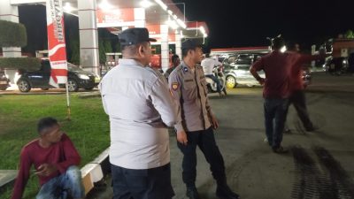Patroli Malam, Polsek Samudera Sasar Titik Rawan dan Lokasi Berkumpulnya Pemuda