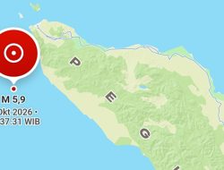 Gempa Magnitudo 5,9 Guncang Aceh Jaya, BMKG Pastikan Tak Berpotensi Tsunami