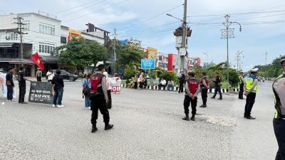Polres Lhokseumawe Berikan Pengamanan Aksi Unjuk Rasa LMND, Situasi Berlangsung Kondusif
