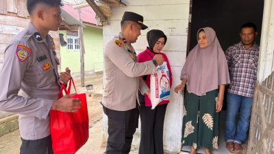 Bhayangkari Peduli HKGB ke-74, Polsek Simpang Keuramat Salurkan Bansos kepada 10 Warga Kurang Mampu